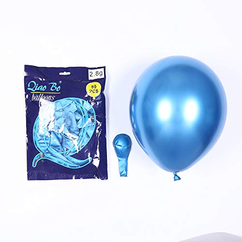 Balonar 3.2G 12Inch 90Pcs Metallic Chrome Balloon In Blue Green And Purple For Wedding Birthday Party Decoration (Blue Green Purple) #TOP3
