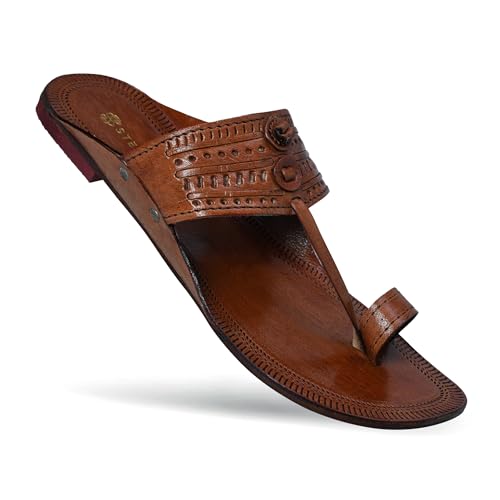 Kolhapuri Chappal for Men Original, Semi-Premium Leather Semi-Han...