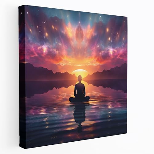 Lienzo impreso Zen Sunset - Zen, decoración de pared, puesta de sol, vibrante, 30,5 x 30,5 cm