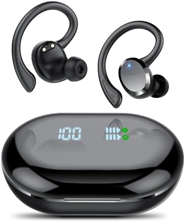 Bluetooth Kopfhörer Sport, Kopfhörer Kabellos Bluetooth 5.4 mit 4 ENC Noise Cancelling Mic, Kabellose Kopfhörer Hi-Fi Stereo Tiefer Bass Wireless Earbuds, IP7 Wasserdicht Ohrhörer