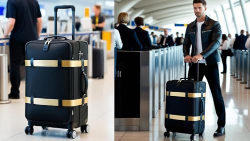 Image of 2 Luggage Strap (2 inch X6.5FEET Color) + 1 ADD ON BAGAGGE Belt(1 inchX20 inch Black) with Quick Release Buckle Adjustable, Premium Accessory for Travel Bag Closure Bright Colors (3PACK, Gold)