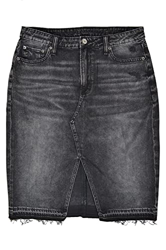 American Eagle Women's 6268 Hi-Rise Open Front Mid Length Midi Skirt Faded Black Wash (US: 10)