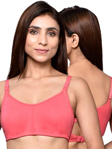 Image of Inner Sense Organic Cotton Bamboo Nursing Bra for Women I Non Padded Feeding Bra with Keyhole Back Design and Wire Free I Maternity Innerwear with Full Coverage