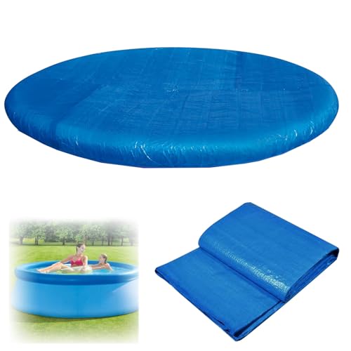 Guerity 6ft Round Pool Cover, Blue Swimming Pool Cover, Rainproof Dustproof Pools Protector for Outdoor Villa Garden Home (Blue)