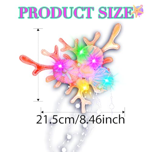 Pinzas de Pelo LED con Concha de Sirena miniatura 5