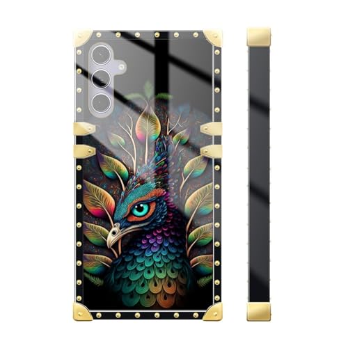 DAIZAG Compatible with Samsung Galaxy S24/S25 Case,Beautiful Peacock Golden Decoration Soft TPU Anti-Scratch Shockproof for Girl Protective Case for Samsung Galaxy S24/S25