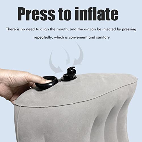 Inflatable Lumbar Cushion Travel Wedge Pillow With Storage Bag, Portable Lightweight Head Neck Lumbar Back Support For Camping Home Office Sleeping #TOP3