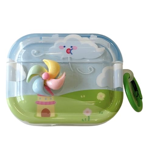 SCQYCWA ���킢��Airpod Pro/Pro 2�w�b�h�z���P�[�X�A�y�������ԃf�U�C�� �N���ATPU�ی�J�o�[ �L�[�����O�t�� AirPods Pro 2�p �K�[���Y ���f�B�[�X