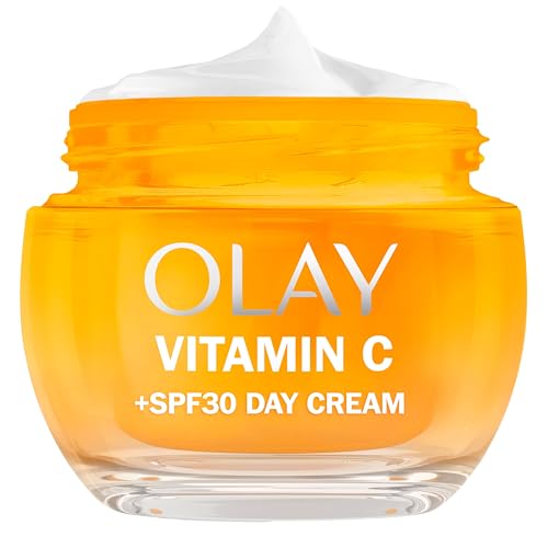 Olay Vitamin C Face Moisturiser Day Cream SPF 30, Niacinamide Brightening Skincare: Anti-Dark Spot, Evens, Hydrates, Non-Greasy, Non-Sticky with Sunscreen for a Healthy Glow, 50ml