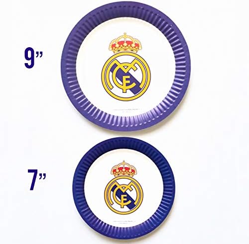 Real Madrid FC Birthday Party Decoration 7" inch Paper Plates 2 bags of 10
