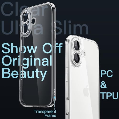 Image of JETech Slim Case for iPhone 17 6.3-Inch with Camera Lens Full Protection, Ultra-Thin Lightweight Clear Minimalist Protective Phone Cover (Clear)