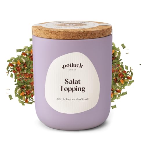 Potluck I Salat Topping I Kräuter für aromatisches Dressing Gewürzzubereitung I 45 g im Keramiktopf I Gesunde Ernährung Lecker Essen für zu Hause