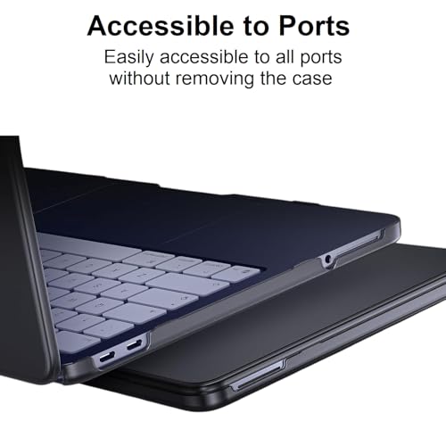Image of Midkart Matte Finish Case Compatible with MacBook Neo 13 inch 2026 Release Model A3404 A18 Pro Chip Ultra Thin 3 in 1 Kit Exact Fit Fingerprints Resistant Protective Hard Shell Cover, Black Clear
