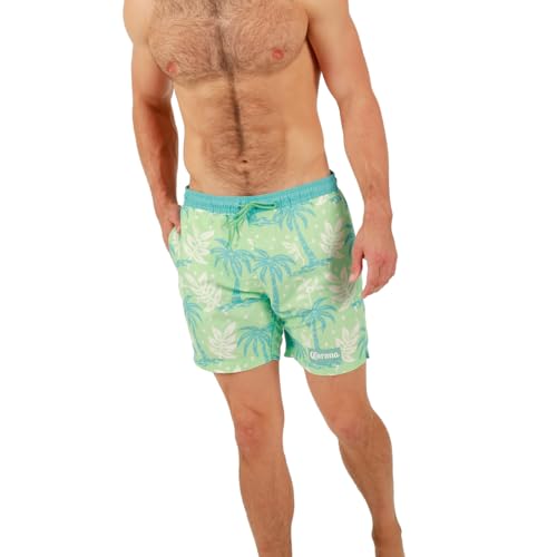 Corona Palm Trees All-Over Print Men's Green Board Shorts4