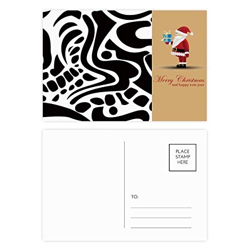 Cartes postales père Noël abstraites Égypte noir blanc pour une décoration murale de fête chic