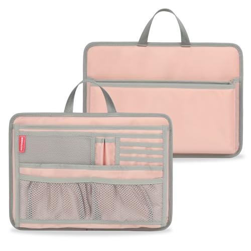DELTAMANN Slim Rugged Organizer Insert for Briefcase, Pink