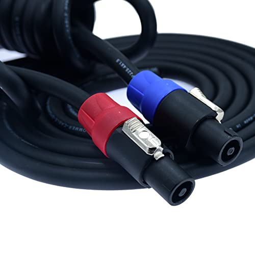 2Pcs Professional Speakon To 1/4 Inch Ts 1/4" Mono Gold-Plated 6.35Mm Adapter Speaker Cable For Pa Jack Pair Male Audio Port Plug Amplifier Connection Dj Amp Heavy Duty Bocina Cord Wire Ft(10 Feet) #TOP7