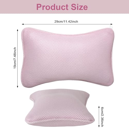 3D Badekissen für Badewanne - Atmungsaktives Badekissen für Frauen, Rechteckiges Badewannenkissen mit 2 Starken Saugnäpfen, Badekisse mit Ergonomischer Passform für Nacken und Rücken