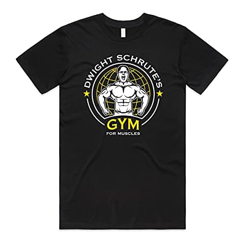 Sanfran Clothing Dwight Gym for Muscles Top Funny US Office Michael Scott T-Shirt Large/Black Cover