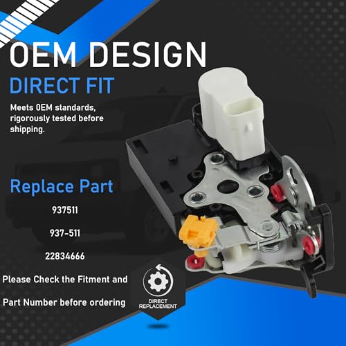 Image of Rear Right Passenger Side Power Door Latch Lock Actuator Compatible With 2003-2019 Chevy Express 1500 2500 3500 4500 GMC Savana 1500 2500 3500 4500 Door Lock Motor Replaces 937-511 22834666