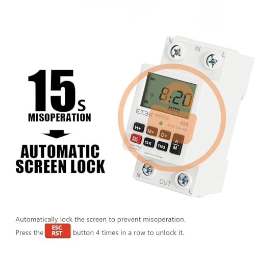 Relais hebdomadaire programmable 220V EKTS316 avec minuterie de précision 63A - 3