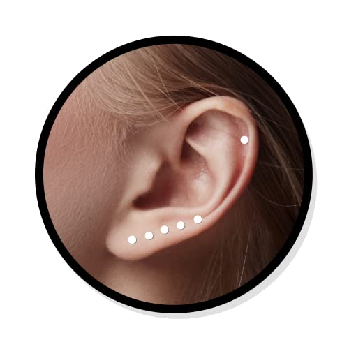 Tiny Round Dot Disc Stud Earrings in 925 Sterling Silver, Gold Vermeil, or Rose Gold Vermeil | Dainty Minimalist Earrings for Women (Sterling Silver, 2mm)