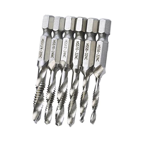 Gepnoo 6 Peças de aço de Alta Velocidade Hexagonal Espiral Canelado Torneiras de de Perfuração Infer