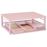 Gugsey Small Pink Laptop Stand for Desk, Monitor Stand, Office Desk Accessories, Computer Desktop Stand with Drawer for Home, Office, School (Pink)