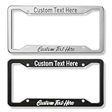 Stainless Steel Custom License Plate Frame - Rust-Proof Metal Car License Plate Holder for Front or Rear - Automotive Exterior Car Accessories for Women and Men - Including Screws (Sliver)