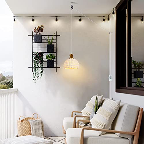 Hmvpl Pendant Lights Kitchen Island,Plug In Pendant Light Fixtures With Cord,Small Hanging Plug In Light With Dimmable Switch&Ceramic Shade,White Plug Chandelier For Dining Room Hallway Foyer Bedroom #TOP5