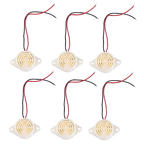 Alipis 1set Active Piezoelectric Buzzer Alarm Electronic Buzzer for Projects Printers Copiers Alarms Low Voltage High Sound Pressure Easy Connection 6pcs