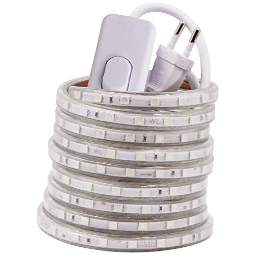 XUNATA LED Streifen 10m Blau - Dimmbare 5050 SMD 60LEDs/m IP67 Wasserdicht