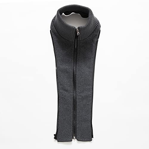 Image of PRIJOUHE Men's Wool Blend Jacket Single Breasted Slim Fit Thick Winter Windproof Pea Coat with Removable Scarf