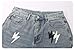 Ponitrack Jorts Y2K Vintage Bermuda Shorts Lightning Print Straight Leg Pants Grunge Streetwear Cropped Jeans Unisex Fashion (Pink Black,X-Large)
