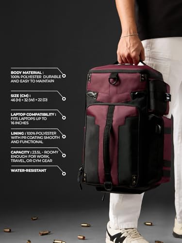 Image of The Souled Store Deadpool: Maximum Effort Gear Backpacks | Official Marvel Merchandise | Premium Water-Resistant Laptop Bag | Durable Urban Travel Rucksack for Men & Women
