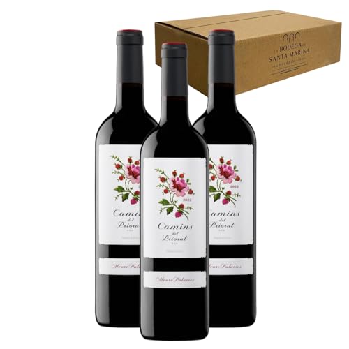 Camins del Priorat - Ideal para Maridar con Carne y Comida Mediterránea - Pack 3 Botellas 75cl