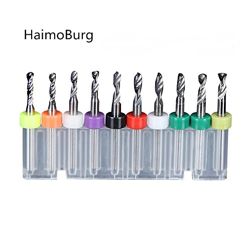 HaimoBurg 10 Piezas Micro PCB Brocas Taladro Drill Bits 2.1 -3 mm Precisión Broca para madera Edición/escalera placas