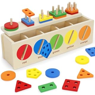 V-Opitos Montessori Toys for Toddler 1+ Year Old, Wooden Color & Shape Sorting Matching Box, Early Learning Toys for 12-18 Month, Age 1, 2, 3, Ideal Christmas, Birthday Gifts for Boy & Girl