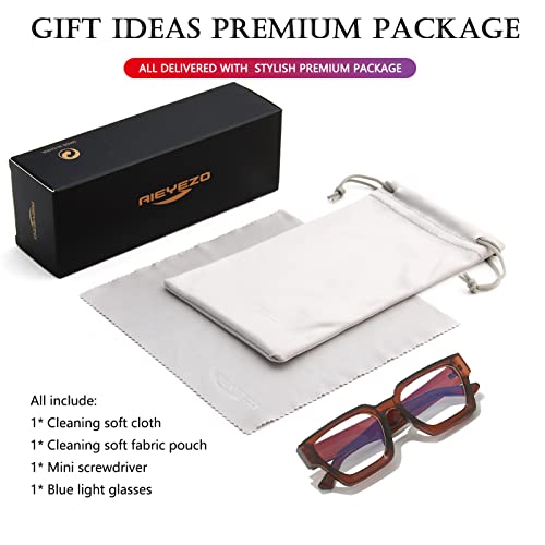 Image of AIEYEZO Square Thick Frame Glasses for Women Men Fashion Blue Light Glasses Trendy Chic Computer Eyeglasses