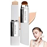 Facelove Foundation Stick mit Pinsel, 2026 Facelove Veränderbares Foundation-duo mit lsf 15, 12 Stunden Halt und Natürlicher, Feuchtigkeitsspendender für Alle Hauttypen (Natürlicher Teint)