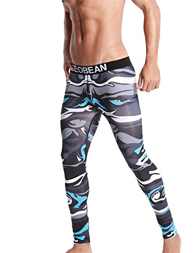 SEOBEAN Mens Low Rise Underwear Pants Long John Sports Leggings Tights
