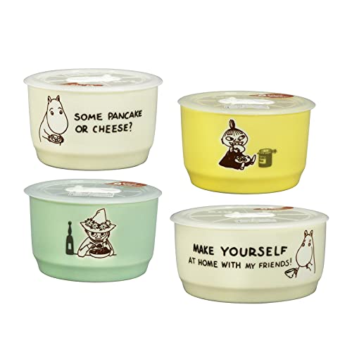山加商店(Yamakasyoten) MOOMIN (ムーミン) レンジパック 保存容器 キャニスター S M 4点セット 電子レンジ 食洗器対応 ムーミン グッズ 北欧 母の日 プレゼント 食器 ギフト 結婚祝い 日本製 MM4700-82-4