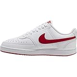 perforierte Schuhfront Nike Damen WMNS Court Vision Low Sneaker, Weiß (WHITE/UNIVERSITY RED-WHITE), 39 EU