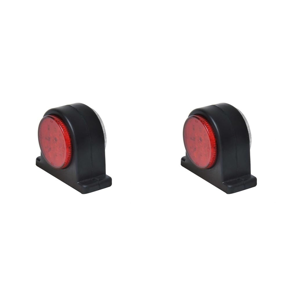 APT Juego de 2 luces de gálibo rojo/blanco, 68 x 62 mm, con 8 ledes SMD para una conducción segura