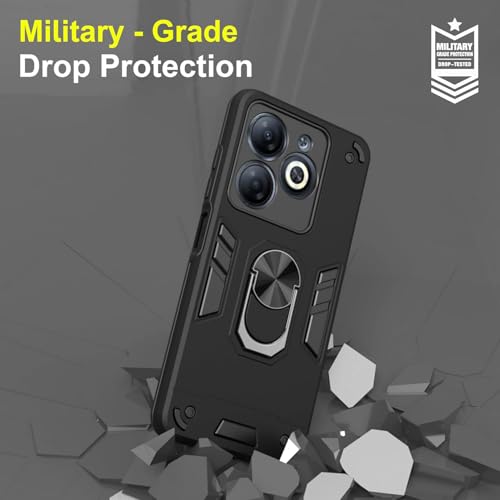 Image of NDCOM for Infinix Smart 8 Back Cover | Premium Infinix Smart 8 HD Cover | Sleek Infinix Smart 8 HD Back Case Ring Holder Case