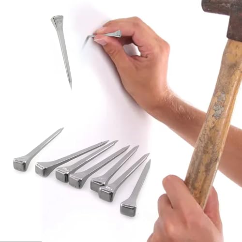 Image of Steel 2.1 inch Horseshoe Nails E6 Horseshoe Nails Box of 250pcs | Stainless Steel Nail-Horse Hoof Training Supplies Tool for Securing Firmly