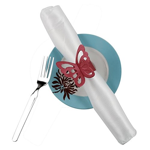 Sorive Pack Of 50 Butterfly Paper Napkin Rings For Wedding Party Decoration (Dark Red/Crimson) #TOP1