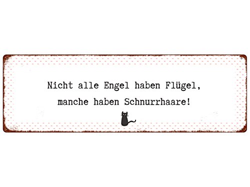Preisvergleich Produktbild Interluxe METALLSCHILD Türschild Nicht ALLE Engel HABEN FLÜGEL Katze Tierisch Geschenk