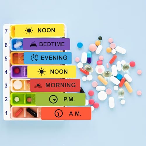 Image of 8 Roll Medicine Stickers Medication Instruction Label Permanent Paper Label Morning Noon Evening Bedtime Stickers for Pill Case Planner 0.4 * 1.6inch (500 Sheets Per Roll)