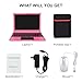 ZHAOHUIXIN Portable Mini Education Laptop Computer with Celeron N4000 CPU 8GB RAM 256GB SSD IPS Screen, Laptop Computer for Learning, Office Work(Pink)